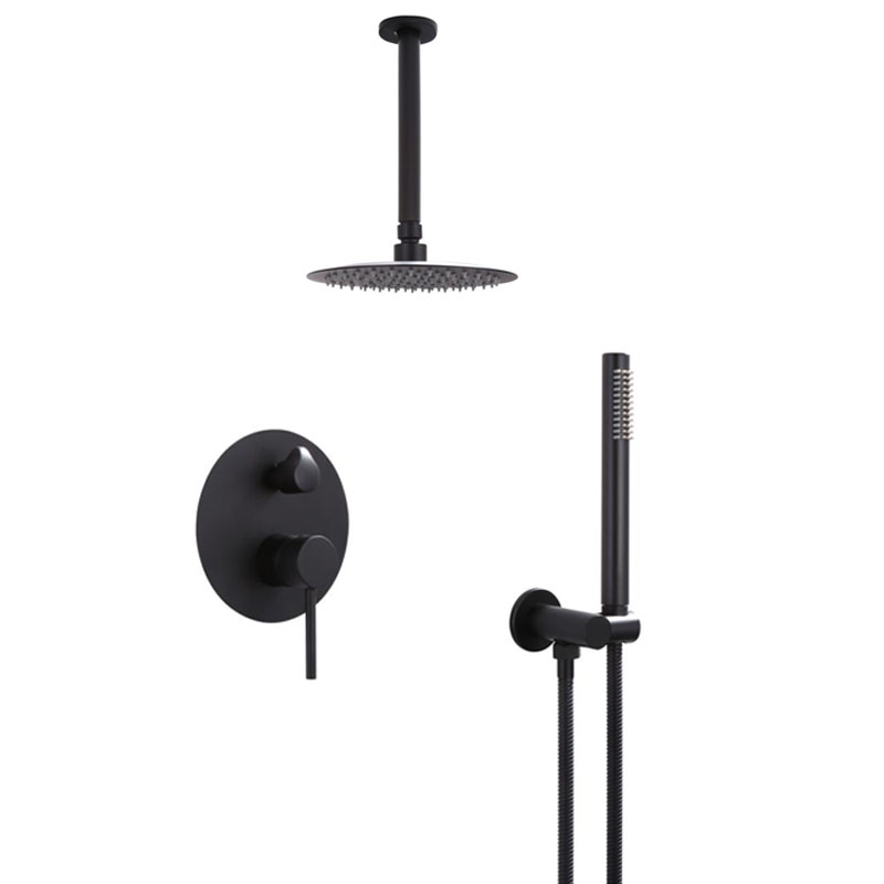 MATTE BLACK CONCEALED RAIN-SHOWER MIXER