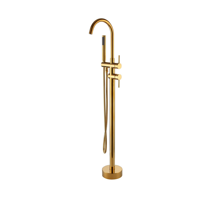 GOLD FLOOR-MOUNTED BATH-SHOWER MIXER