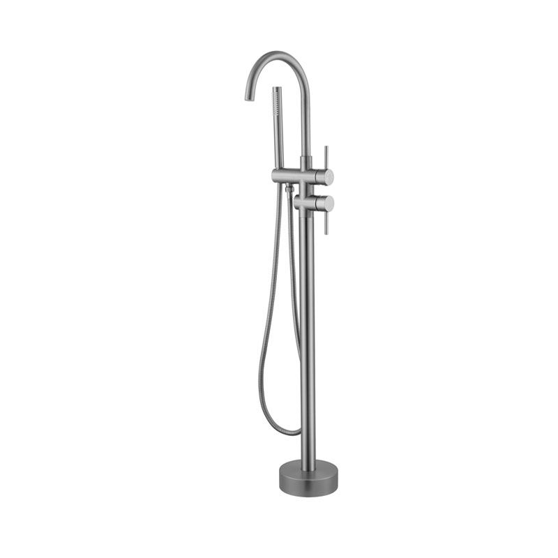 GUN METAL FLOOR-MOUNTED BATH-SHOWER MIXER