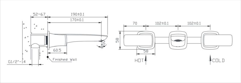 CHROME CONCEALED BASIN MIXER