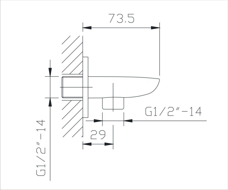 CHROME SHOWER OUTLET