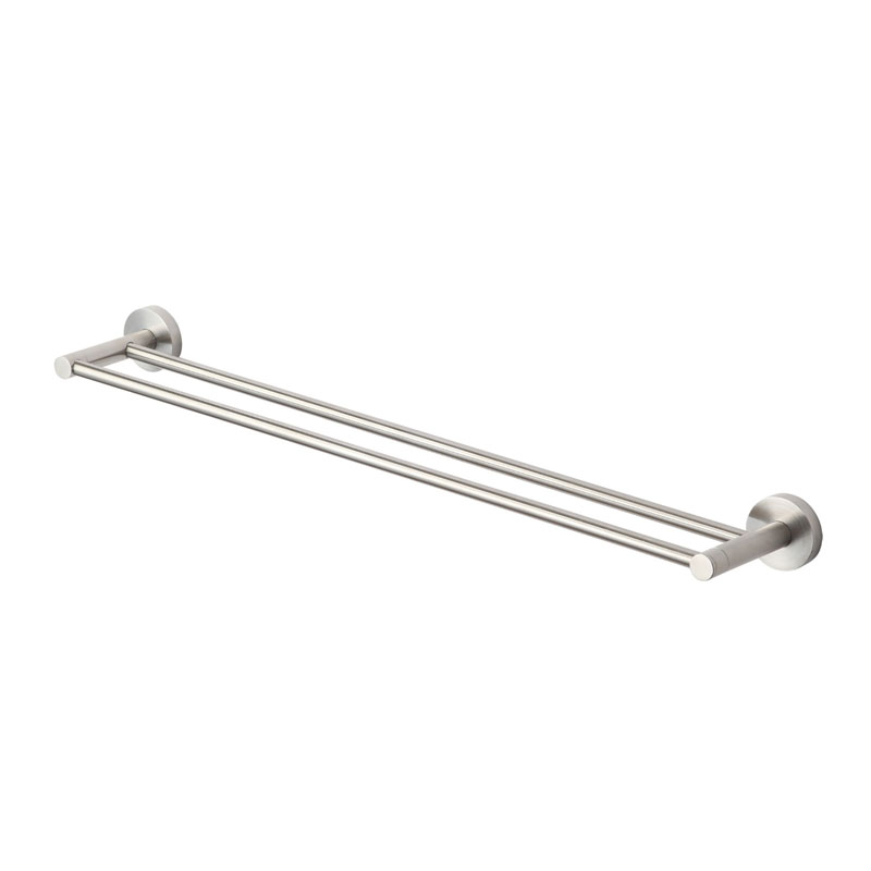 BRUSHED STEEL DOUBLE TOWEL BAR