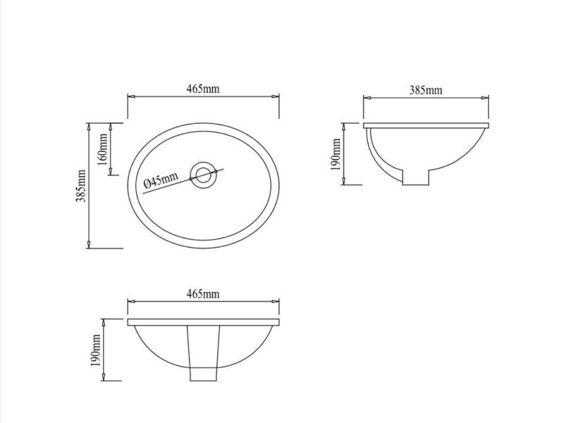 WHITE BASIN (UNDERMOUNT)