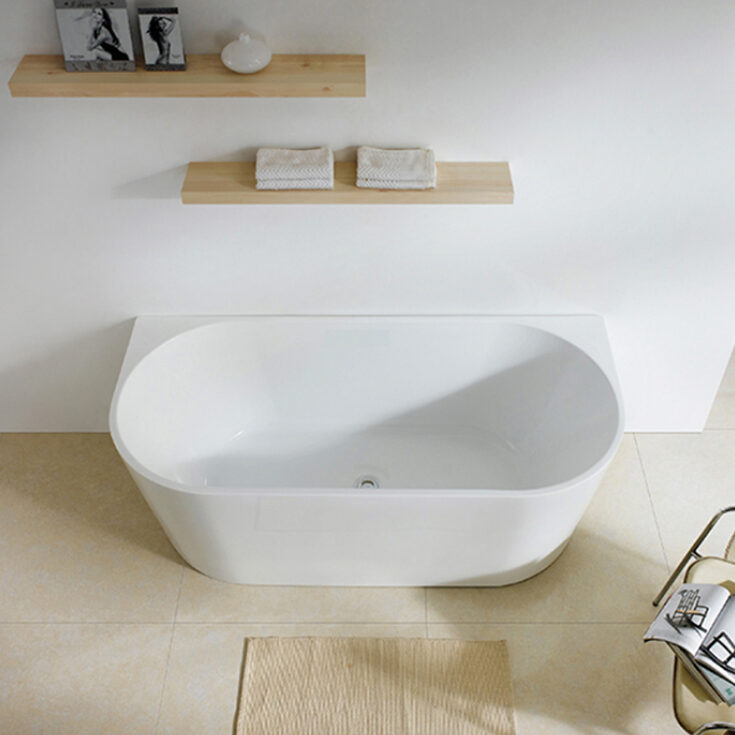 Modern white bathtub in a luxury bathroom Singapore