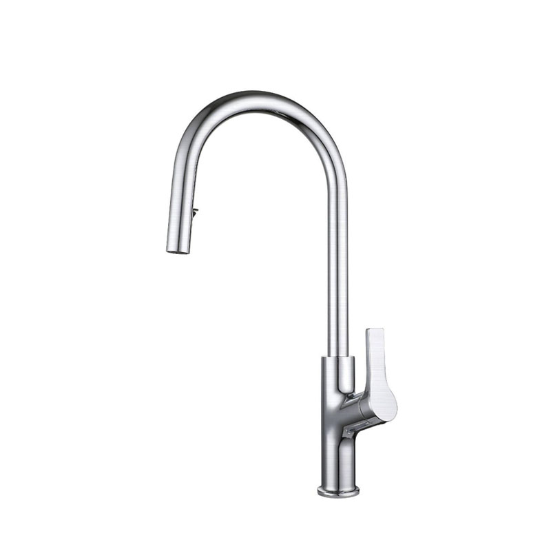 BRUSHED STEEL SINK MIXER